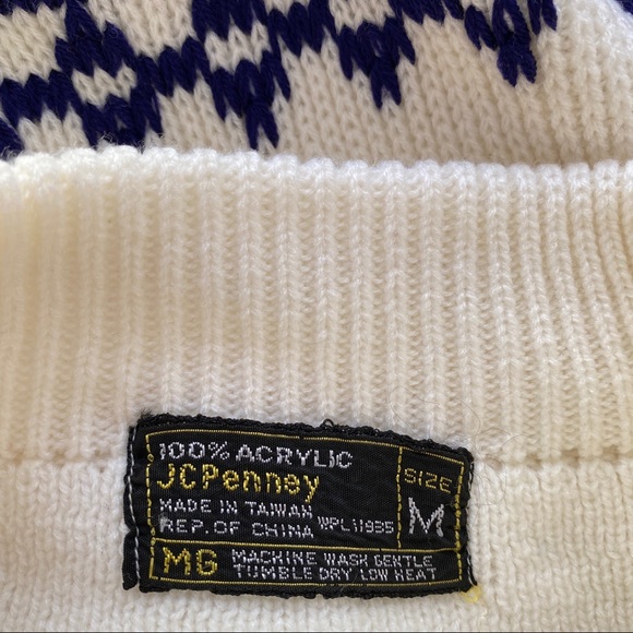 JC PENNEY Vintage Mock Neck Winter Ski Sweater - Picture 9 of 10